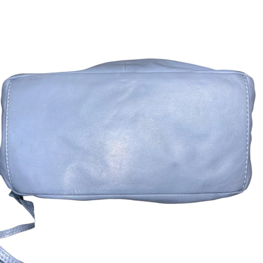 Hobo Darling Provence Blue Leather Convertible Crossbody Satchel Bag - Picture 9 of 15